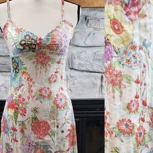Deletta [Anthro] floral bird maxi cotton dress 4